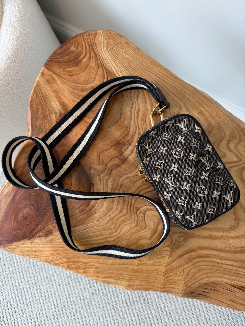 LOUIS VUITTON mini bag denim black vintage